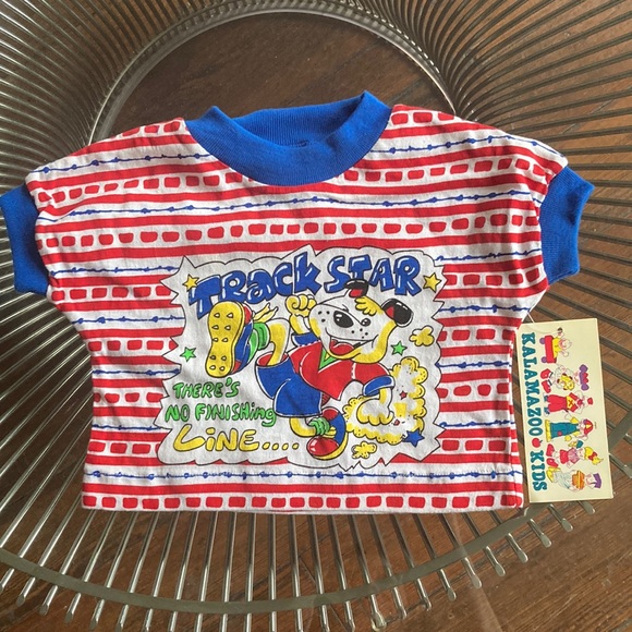 Vintage Other - Vintage deadstock 80s graphic cotton tee Track Star sz 12 mos. unisex t shirt